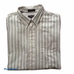 Arrow Oxford  Blue Striped Shirt Sz 18/33 Big